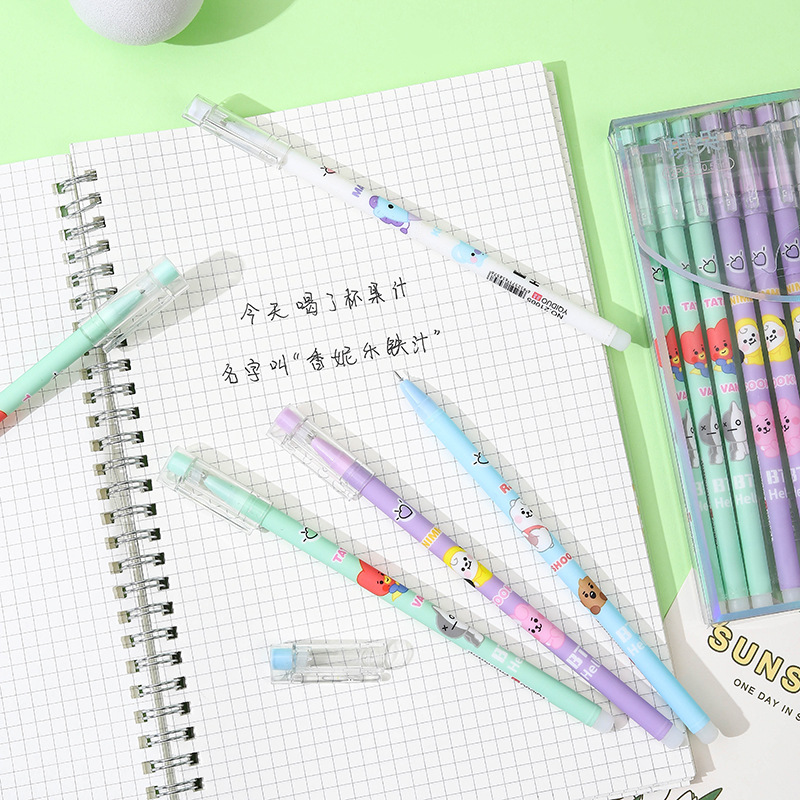 🌈ปากกาลบได้🌈Helllo BTS ไส้สีน้ำเงิน 0.5📌สุ่มคละลาย ด้ามละ 5 บาท✔️พร้อมส่งOhwowshop หลากสี ปากกาเจล เครื่องเขียน