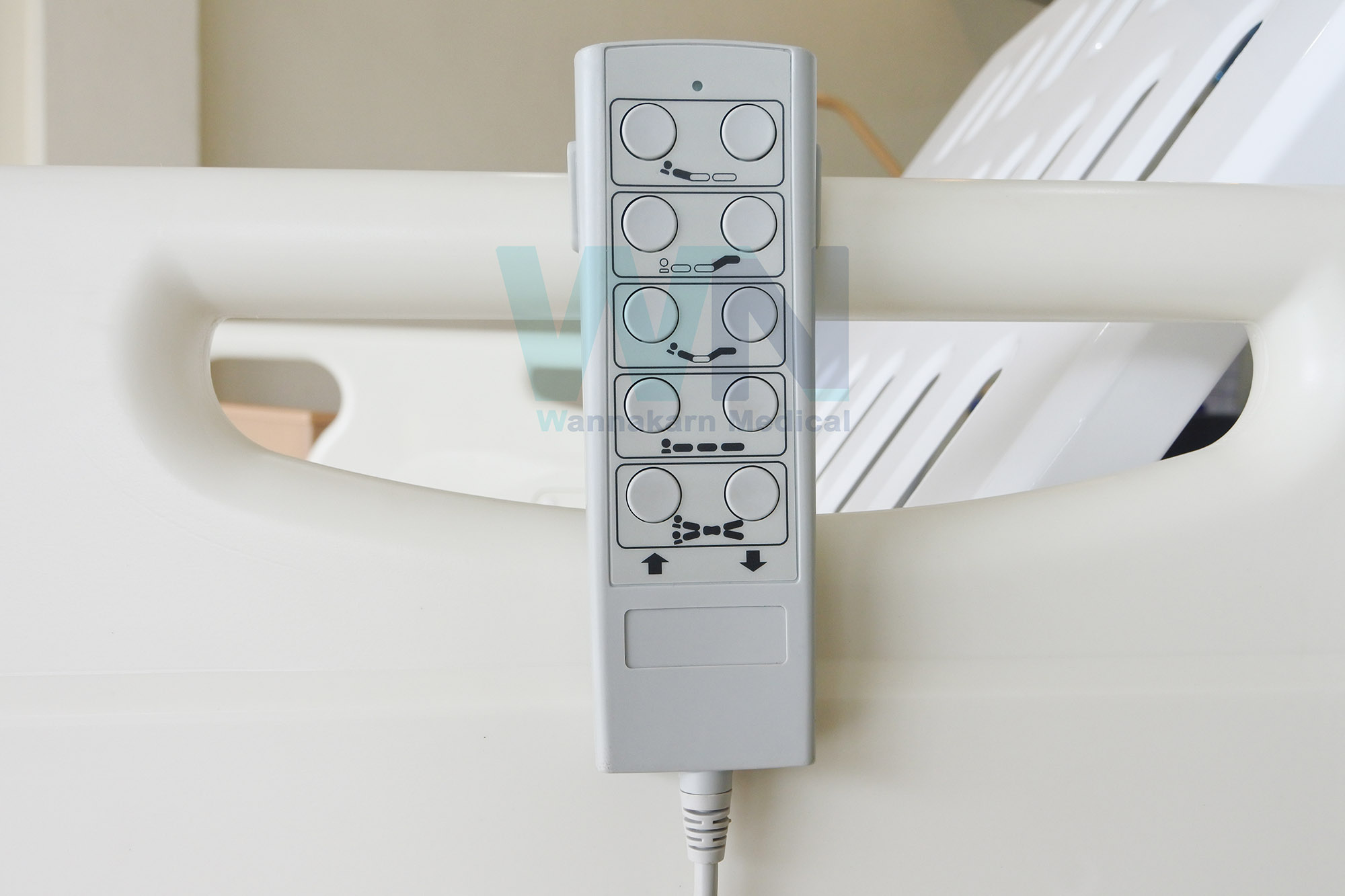 Medical Bed MK-E-02 เตียงผู้ป่วยปรับไฟฟ้า 3 ฟังก์ชั่น ราวปีกนก