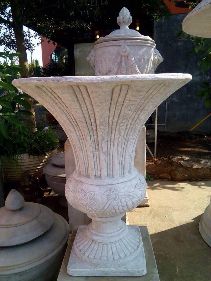 กระถางลายองุ่นปากบาน