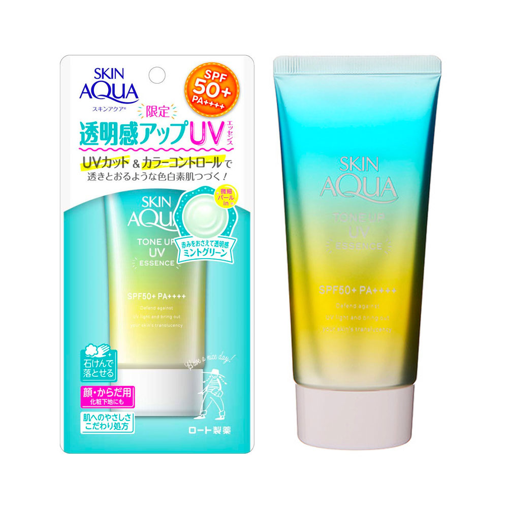 Skin Aqua Tone Up UV Essence SPF50+ PA++++ 80 g. #Mint Green สูตรใหม่เนื้อสีเขียว
