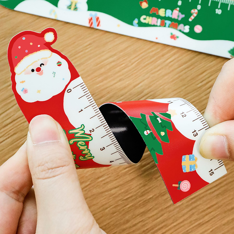 🎄ไม้บรรทัดแม่เหล็ก🎅✨คริสต์มาสหลากสี 15ซม.✔️คละลาย ไม้บรรทัด แม่เหล็ก เครื่องเขียน