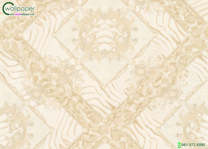 versace wallpaper ลายขนนกสีครีม