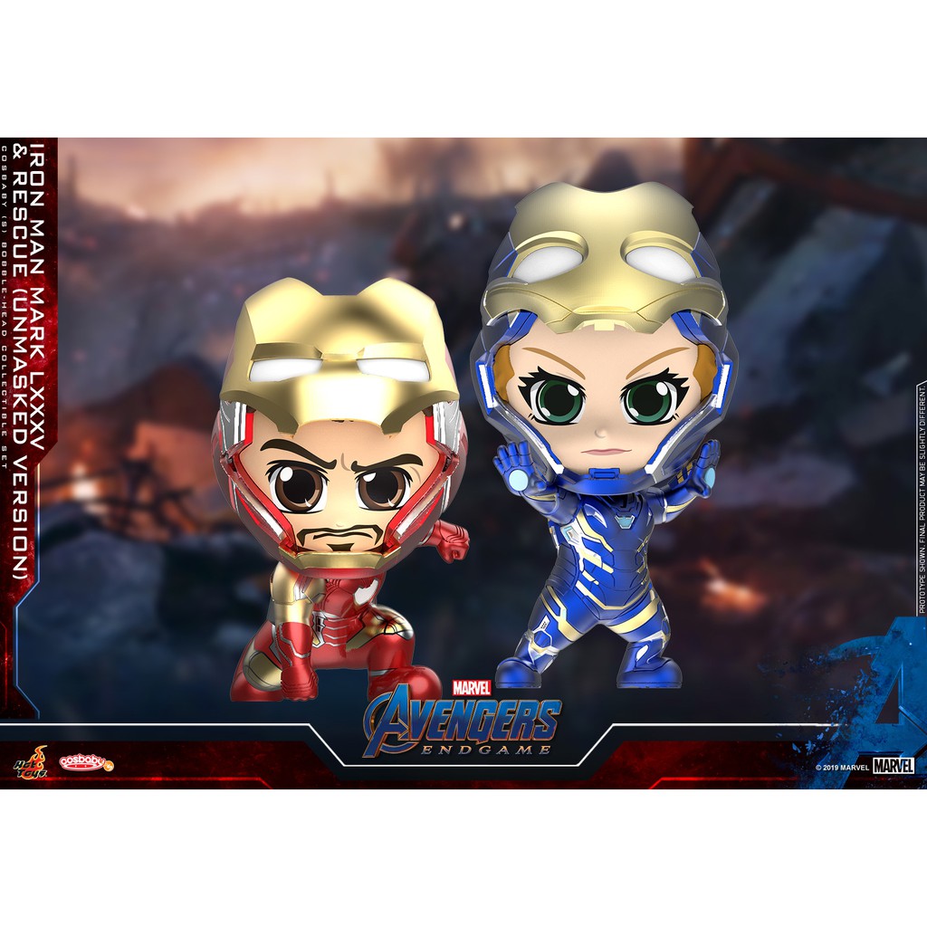 Hot Toys Cosbaby Iron Man and Rescue(Unmasked Version)