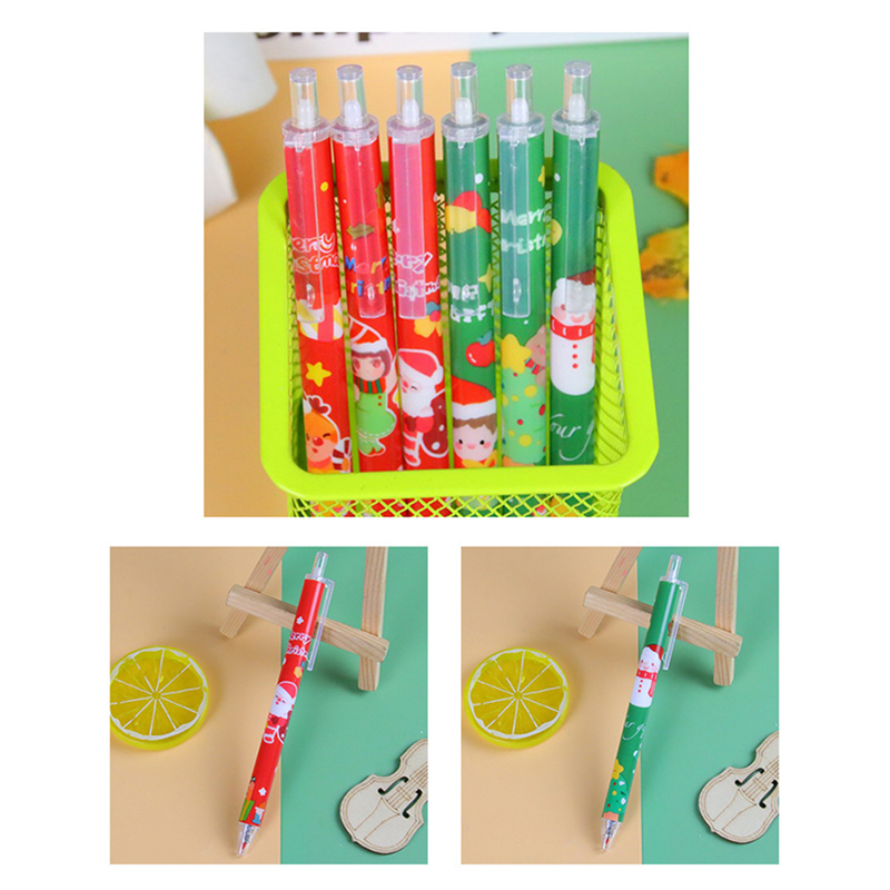 🎄🌈ปากกากด เจลดำ⭐🎄ลายการ์ตูนคริสต์มาส⚫ไส้สีดำ 0.5📌เลือกลาย ด้ามละ 5 บาท ✔️พร้อมส่ง Ohwowshop เครื่องเขียน christmas ปากกา