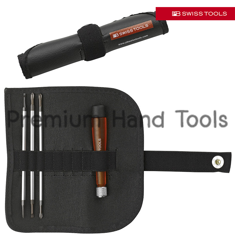 ไขควงชุดเล็ก PB Swiss Tools รุ่น PB 510 ปากแบน/แฉก (4 ตัว/ชุด 6 หัวไขควง)