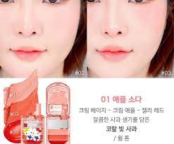 Amuse x Hello Kitty Lip & Cheek Cellphone #01 Apple Soda