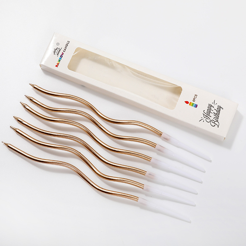 🔥สินค้าขายดี🔥 🎂เทียน Happy birthday เทียนยาว ก้านหยัก แพ็ค 6 ชิ้น ราคาแพ็คละ 6-9 บาท📌สินค้าเลือกสี✔️พร้อมส่ง Ohwowshop เทียนวันเกิด เทียนสี