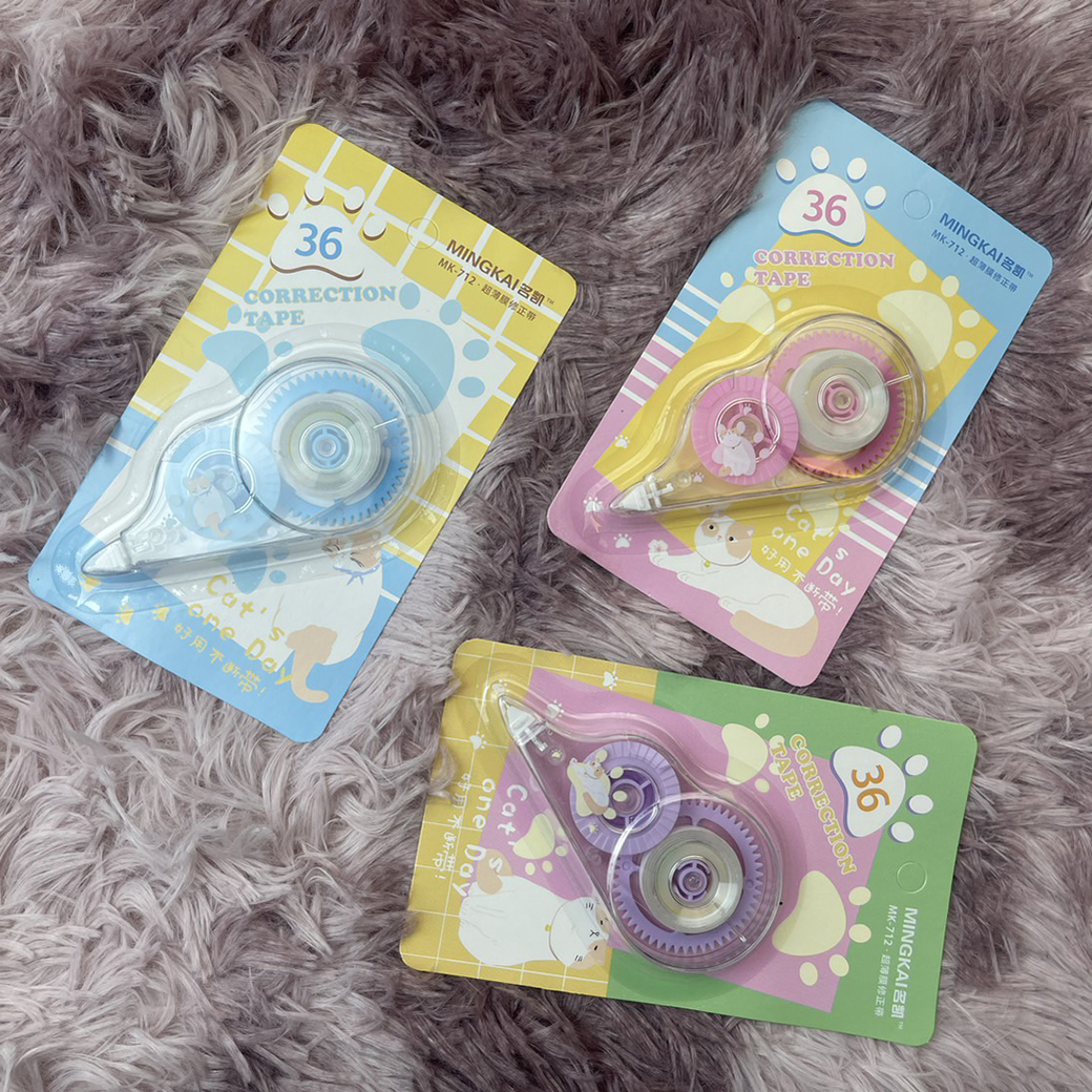 🌈🐱เทปลบคำผิด🐱🌈ลายการ์ตูน Cat one day เบอร์ 36📌สุ่มลาย ชิ้นละ 9 บาท✔️พร้อมส่งOhwowshop เครื่องเขียน ลบได้