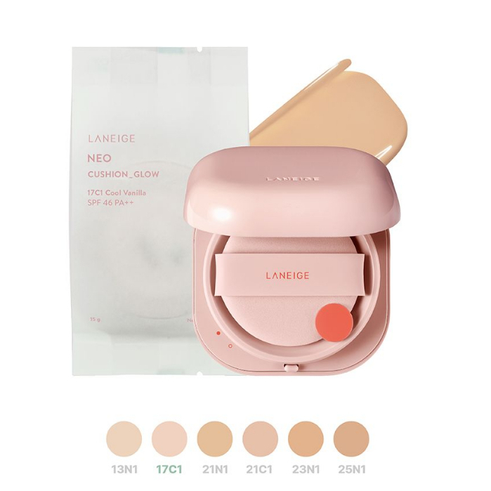 NEW ! Laneige Neo Cushion Glow SPF50/PA++ 15 g. + Refill 15 g. #21N Beige