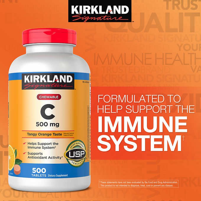Kirkland Signature Vitamin C 500 mg. (500 Tablets) แบบเม็ดอม