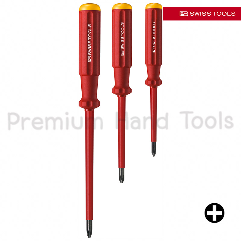 ชุดไขควง PB Swiss Tools รุ่น PB 5544 ปากแฉก เบอร์ 1/2/3 หุ้มฉนวนกันไฟ รวม 3 ตัว/ชุด