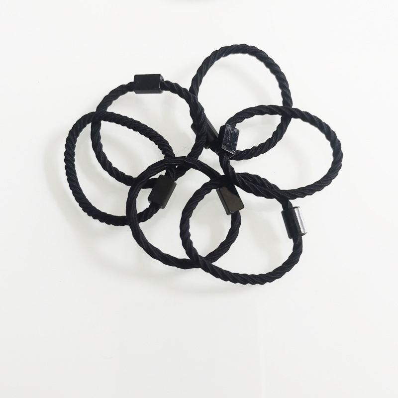 ⭐ยางยืดรัดผม⭐สายถัก⚫สายดำ⚫3cm📌สุ่มคละสี ✔️พร้อมส่งในไทย หนังยางรัดผมเกาหลี ยางมัดผม ยางยืดรัดผม