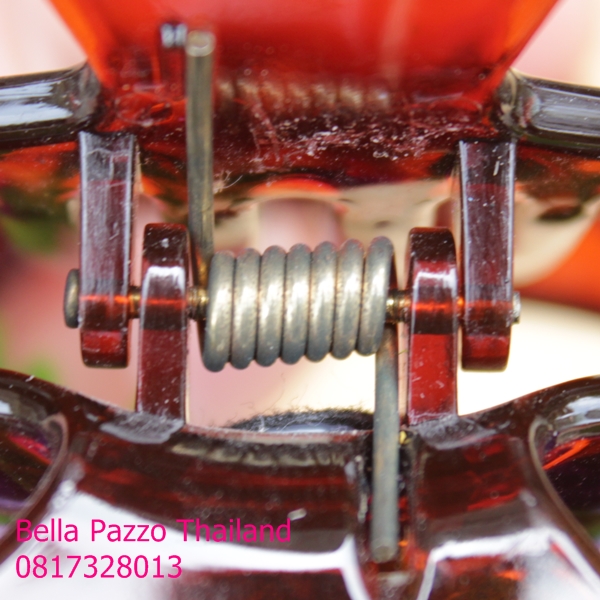 กิ๊บหลังเต่าดอกบีบ หนังแท้ทำมือ แฮนด์เมด Leather Flower Handmade