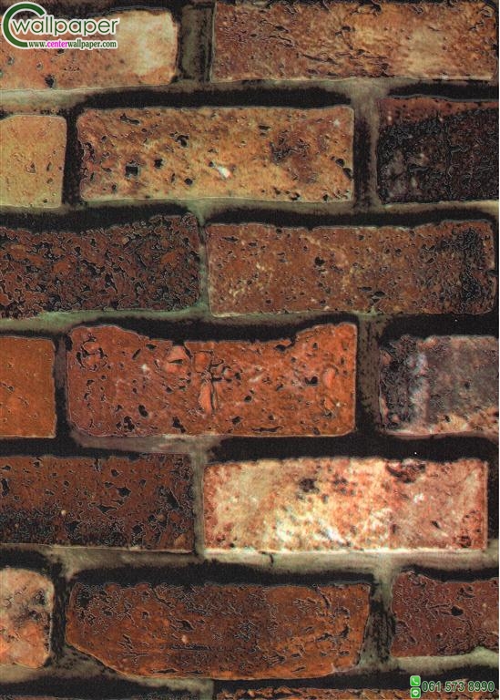วอลเปเปอร์ติดผนังลายอิฐสีแดง-ส้ม