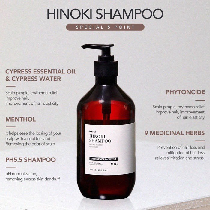 GRAFEN Hinoki Shampoo 500 ml.