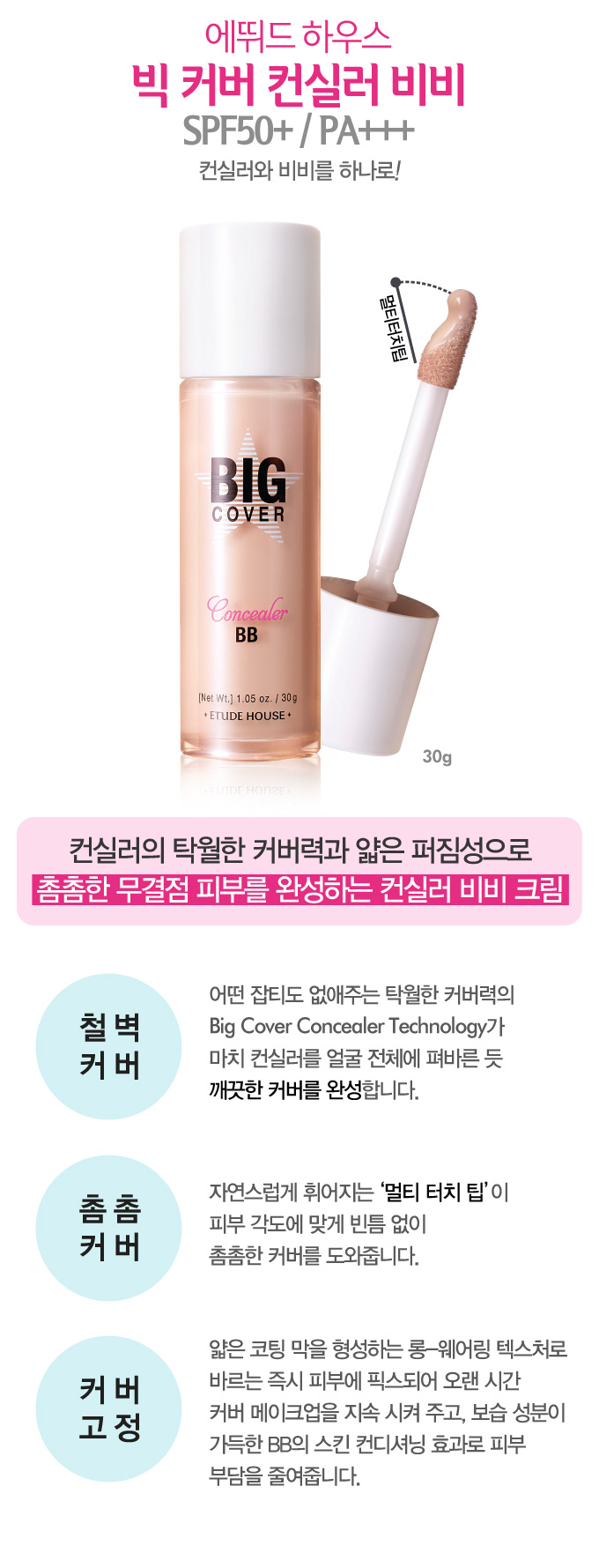 Etude House Big Cover Concealer BB SPF50+ PA+++ #Beige