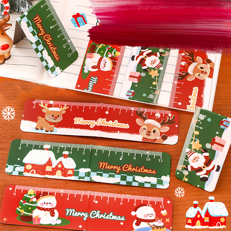 🎄📏ไม้บรรทัดพับแม่เหล็กคริสต์มาส⛄11ซม. ลายน่ารักใช้งานสะดวก เหมาะเป็นของขวัญปีใหม่ 🎁✨Merry Christmas