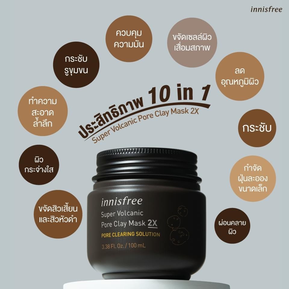 Innisfree Super Volcanic Pore Clay Mask 2X 100 g.