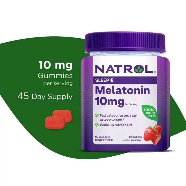 Natrol Gummies Melatonin Strawberry 10 mg. (90 Gummies)