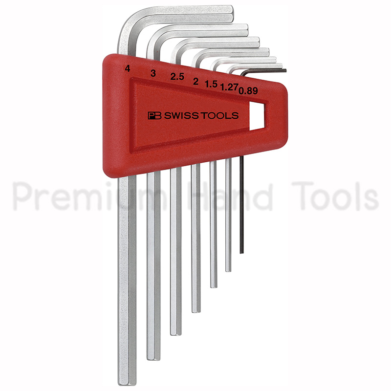 PB Swiss Tools PB 210H-4 ประแจหกเหลี่ยมชุด หัวตัด สั้น เบอร์ 0.89-4 มิล 7 ตัวชุด