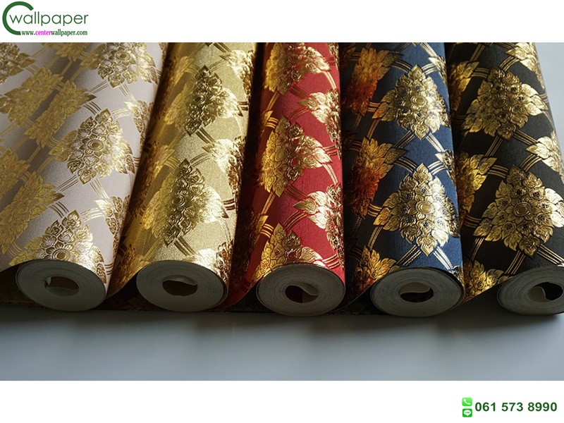 wallpaper ลายไทย ตราประจำยาม สีทอง