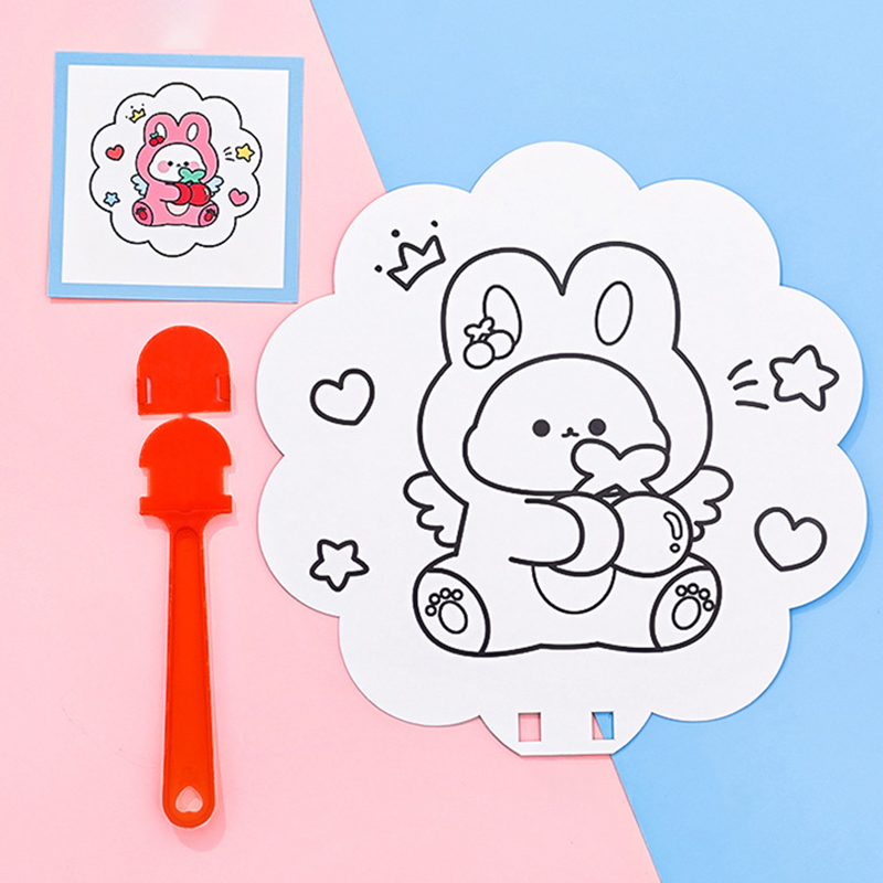 🌈พัดมือศิลปะ🌈ของเล่น พัดรูปทรง🧡ไม่มีสี💙📌เลือกลาย ✅พร้อมส่งในไทย อุปกรณ์ สี ศิลปะ เครื่องเขียน