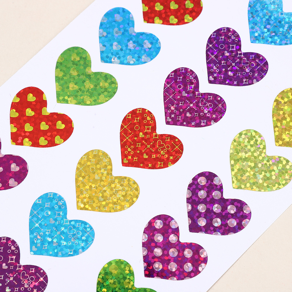 🌟1แพ็คมี 10แผ่น🩷สติกเกอร์🌟วิบวับ💛สติกเกอร์หัวใจ📌เลือกแบบ✔️พร้อมส่งในไทย sticker DIY ของปัจฉิม วาเลนไทน์