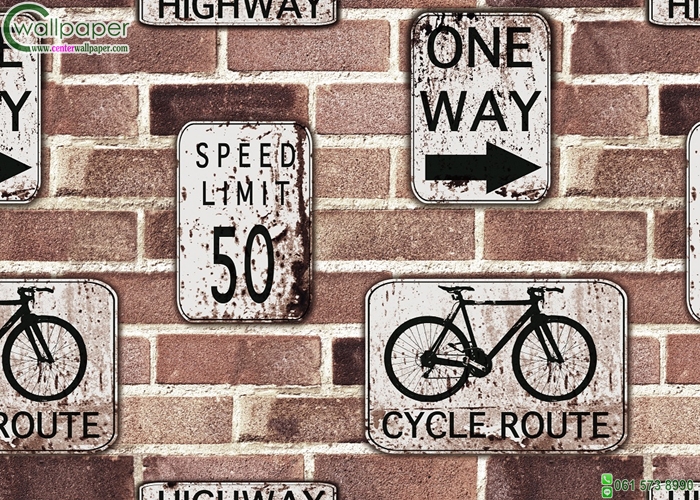 วอลเปเปอร์ติดผนังลายอิฐสีแดง-ส้ม