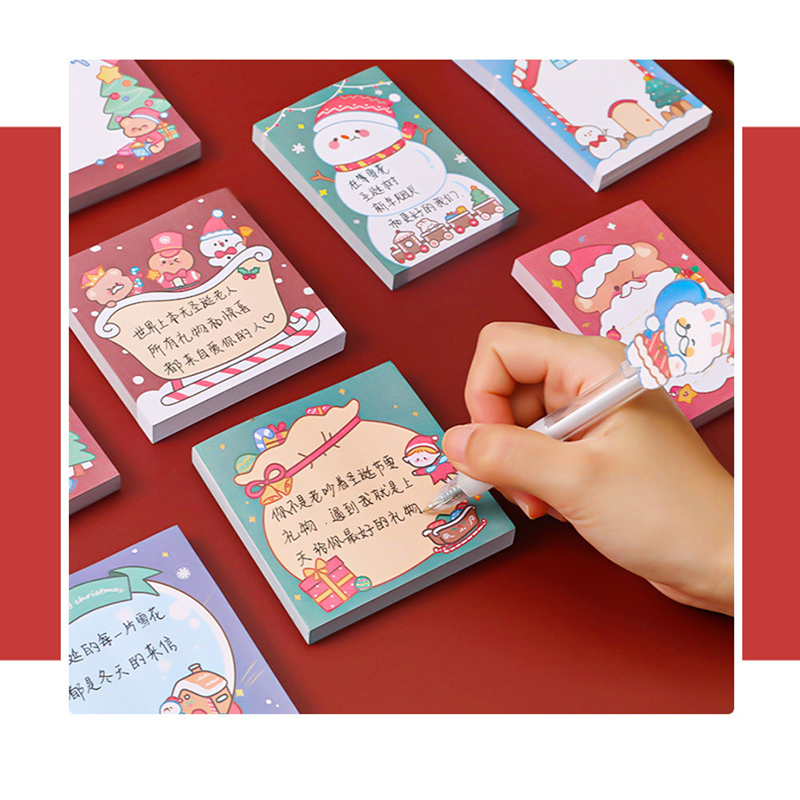 🎄กระดาษกาวบันทึกข้อความ คริสต์มาส 50แผ่น 📌เลือกแบบสินค้า ชิ้นละ 6บาท✔️พร้อมส่ง Ohwowshop เครื่องเขียน โพสอิท