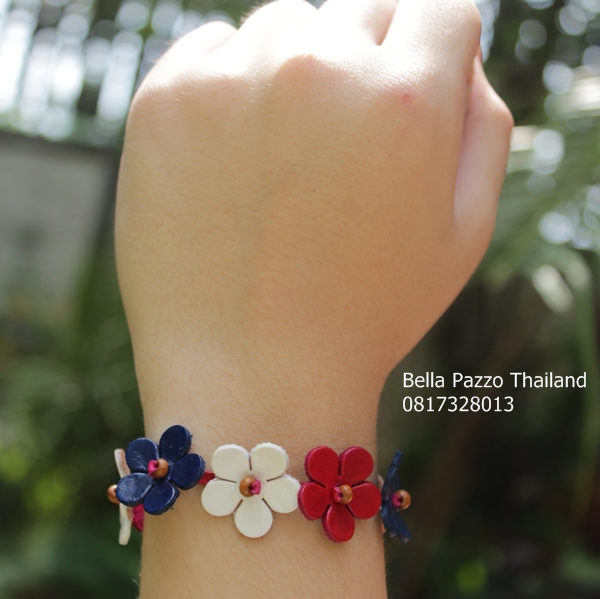 ข้อมือฝาบ๊วยใหญ่ เชียร์ทีมชาติไทย หนังแท้ทำมือ แฮนด์เมด