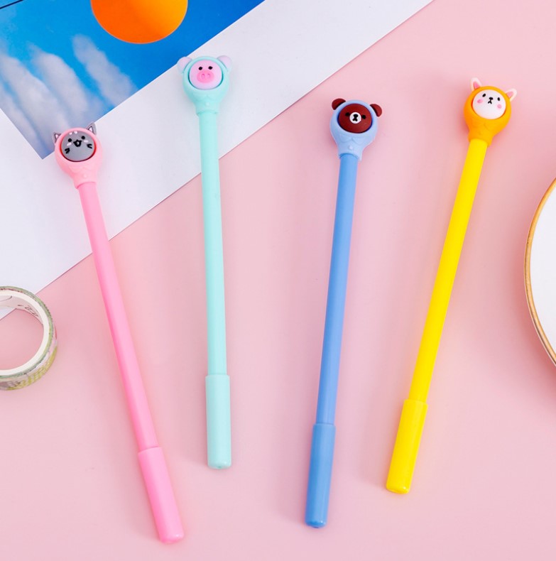 ปากกา 4สหายคลุมฮูด [ เจลน้ำเงิน ] ชิ้นละ 4 บาท Ohwowshop