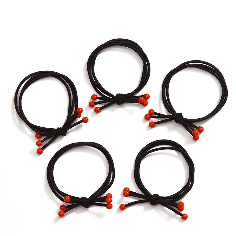 🔴ยางยืดรัดผม🔴สามสายลูกปัดแดง ชิ้นละ 1 บาท ✔️พร้อมส่ง Ohwowshop หนังยางรัดผมเกาหลี ยางรัดผมไสต์เกาหลี
