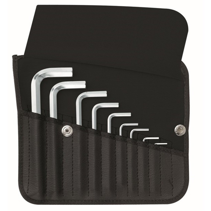 หกเหลี่ยมชุด PB Swiss Tools หัวตัด สั้น รุ่น PB 210K (9 ตัว/ชุด) เบอร์ 1.5 - 10 มม. บรรจุในซองหนัง