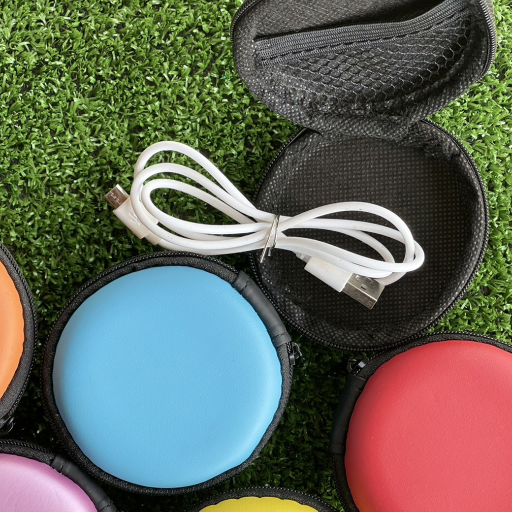 ⭐กระเป๋ากลม⭐🟠🔴ใส่หูฟัง สายชาร์จ อื่นๆ 📌สุ่มคละสี✅พร้อมส่งในไทย มีซิป earphone bag กล่องเก็บหูฟัง