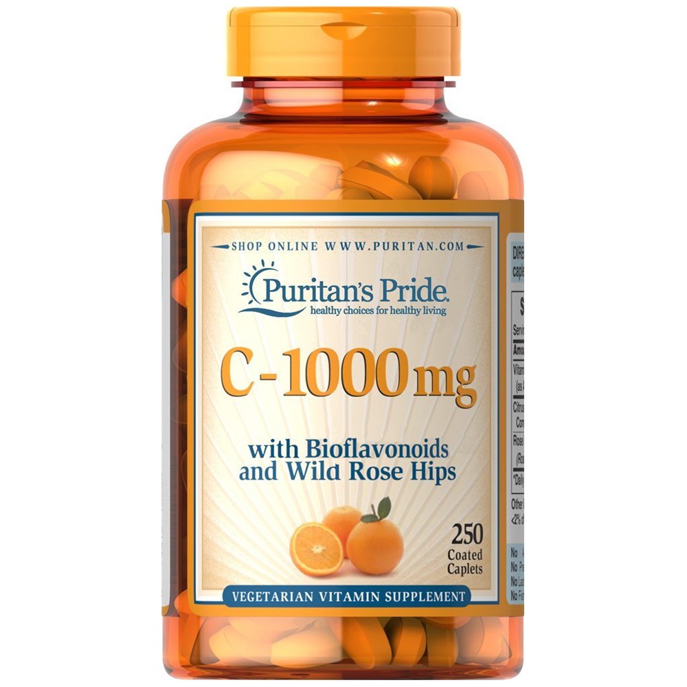 Puritan's Pride Vitamin C-1000 mg. with Rose Hips Timed Release (250Caplets)