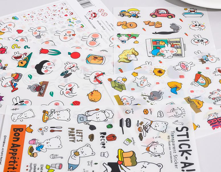 [ยกแพ็ค 6 ชิ้น]🎀สติกเกอร์ลายการ์ตูนSo Cute แบบกระดาษน่ารักสุดใจ💖ติดไดอารี่ ตกแต่งแพลนเนอร์ ของสะสมพาสเทล พร้อมส่งจุกๆ