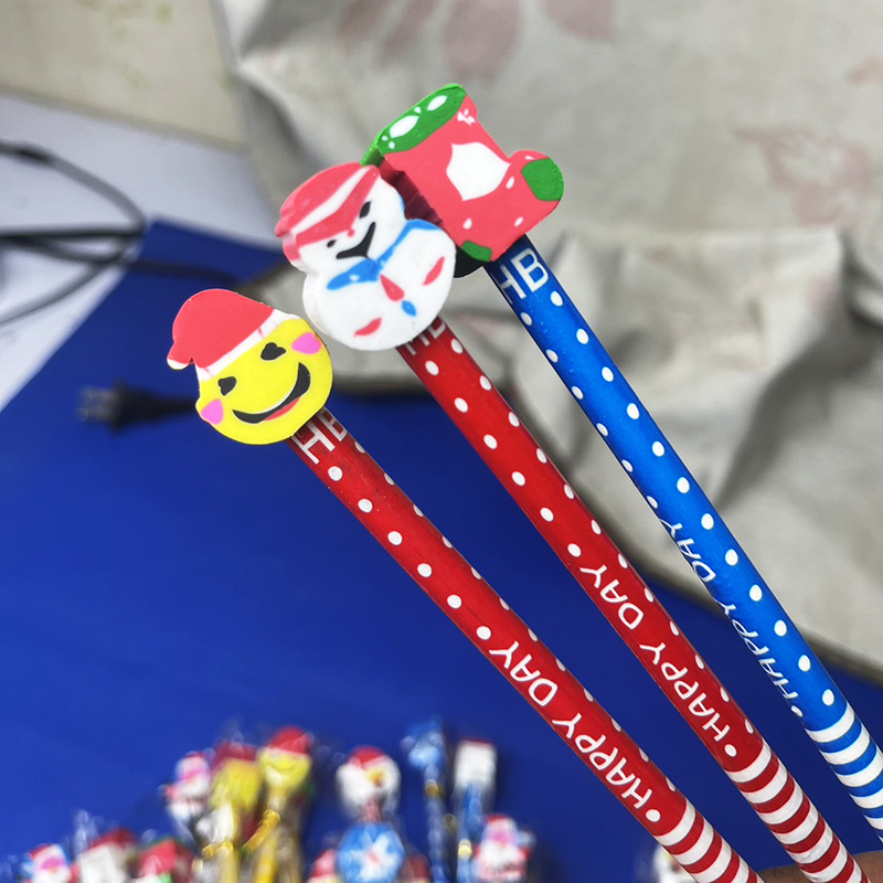 ⭐🎄ดินสอ🎄⭐HB หัวยางลบคริสต์มาส📌คละลาย เครื่องเขียน HB โรงเรียน นักเรียน สินค้า ราคาถูก