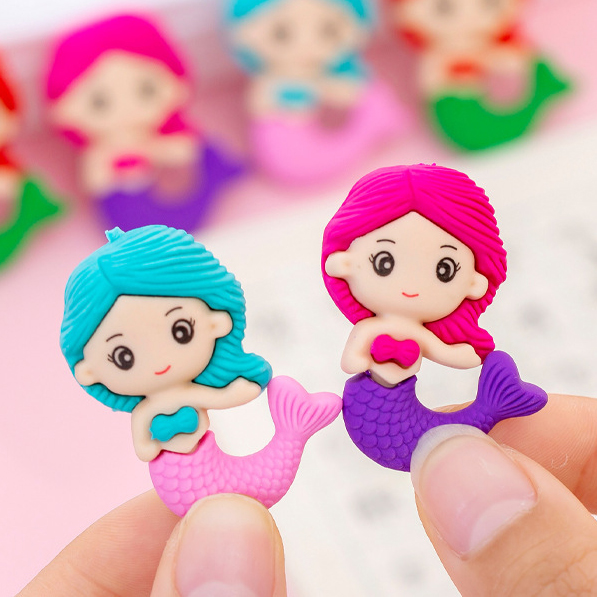 🌈ยางลบรูปทรง🌈การ์ตูนหลากสี Mermaid ชิ้นละ 3 บาท ✔️พร้อมส่ง Ohwowshop ยางลบ ลบคำผิด