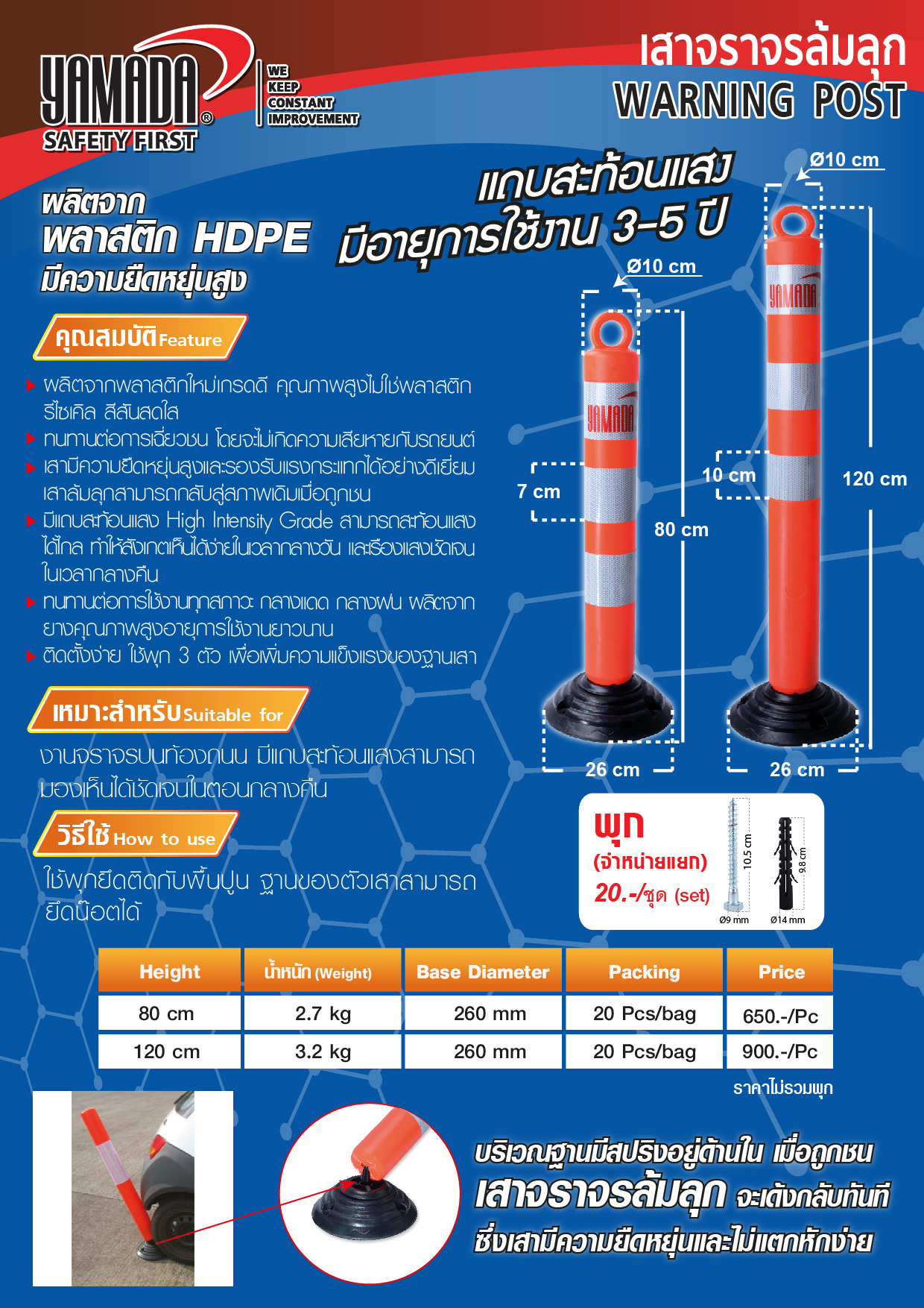 เสาจราจรล้มลุก