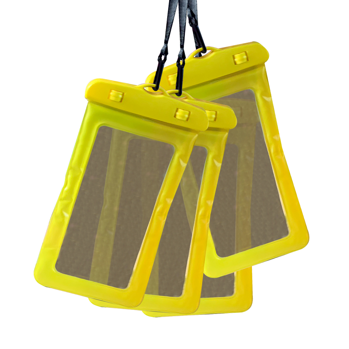 💦💛ซองกันน้ำเหลือง💛💦🌈ขอบกันกระแทก 21x11💯ฟรีสายคล้องคอ ทัชสกรีนได้✅พร้อมส่งในไทย กันน้ำ ซอง