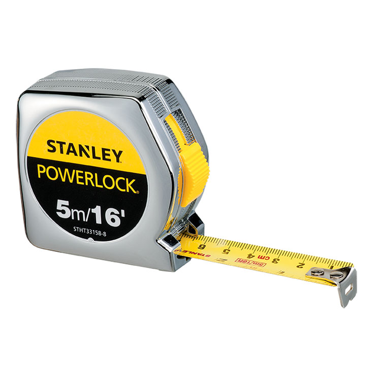 ตลับเมตร STANLEY 5 เมตร POWERLOCK รุ่น 33-158 (สีเงิน)
