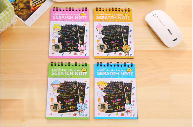 สมุดโน๊ตขูดสีรุ้งเล่มเล็กเกาหลี 14x10cm ( 1ชิ้นมี 10 แผ่นโดยประมาณ ) ชิ้นละ 11บาท ✔️พร้อมส่ง (🎲สุ่มลาย) Ohwowshop