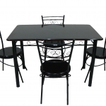 ชุดโต๊ะอาหารลอนดอน 4 ที่นั่ง พื้นไม้ สีโอ๊ค