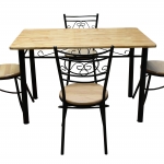 ชุดโต๊ะอาหารลอนดอน 4 ที่นั่ง พื้นไม้ สีธรรมชาติ