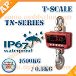 เครื่องชั่งดิจิตอล เครื่องชั่ง 1500Kg ตาชั่ง เครื่องชั่งดิจิตอลกันน้ำ เครื่องชั่งแขวนกันน้ำ 1500Kg ตาชั่งแขวนกันน้ำ 1500Kgเครื่องชั่งแขวน ตาชั่งแขวน CRANE SCALE เครื่องชั่งดิจิตอลแบบแขวนกันน้ำ 1500Kg อ่านค่าละเอียด 0.5Kg ยี่ห้อ T-SCALE รุ่น TN-SERIES