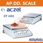 เครื่องชั่งดิจิตอล ทศนิยม 2 ตำแหน่ง เครื่องชั่งละเอียดสูง ตาชั่งดิจิตอล Precision balance ยี่ห้อ ACZET รุ่น CY2202 พิกัด 2200g ละเอียด 0.01g จานชั่งเหลี่ยม ขนาด 198*205mm.
