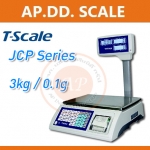 เครื่องชั่งดิจิตอล เครื่องชั่งนับชิ้นงาน พิมพ์ได้ มีเครื่องพิมพ์ในตัว พิกัด 3 กิโลกรัม ค่าละเอียด 0.1 กรัม ขนาดแท่นชั่ง 24x35cm ยี่ห้อ T-SCALE รุ่น JCP Series 3kg/0.1g
