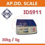 เครื่องชั่งแสดงคำนวณราคา ตาชั่งแบบคำนวณราคา 30kg ความละเอียด 5g หน้าจอแสดงผล LCD ยี่ห้อ SDS รุ่น IDS911 30kg/5g -พร้อมใบตรวจรับรองจากสำนักงานกลางชั่งตวงวัด