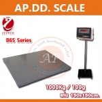 เครื่องชั่งดิจิตอล 1 ตัน เครื่องชั่งดิจิตอลแบบวางพื้นขนาดใหญ่ 1 ตัน ค่าละเอียด 100 กรัม ยี่ห้อ ZEPPER รุ่น B6S Series ขนาดแท่นชั่ง 150x150cm. (หัวอ่านสแตนเลส)