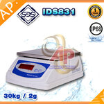 ตาชั่งดิจิตอล เครื่องชั่งกันน้ำ ตาชั่งกันน้ำ รุ่น IDS831-30Kg ค่าละเอียด 2 กรัม ยี่ห้อ SDS ไต้หวัน ราคาถูก คุณภาพดี